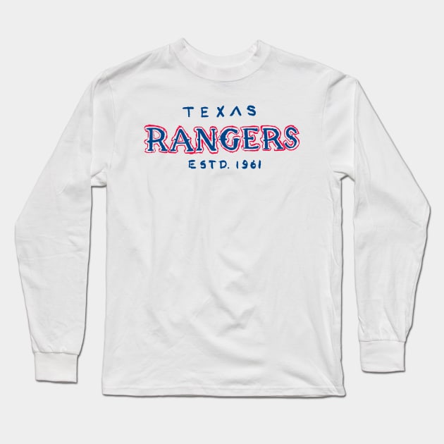 Texas Rangeeeers 02 Long Sleeve T-Shirt by Very Simple Graph